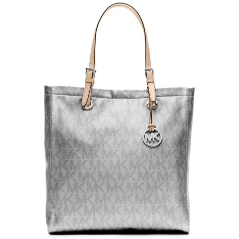 buy michael kors metallic silver tote purse discount|michael kors small wristlet.